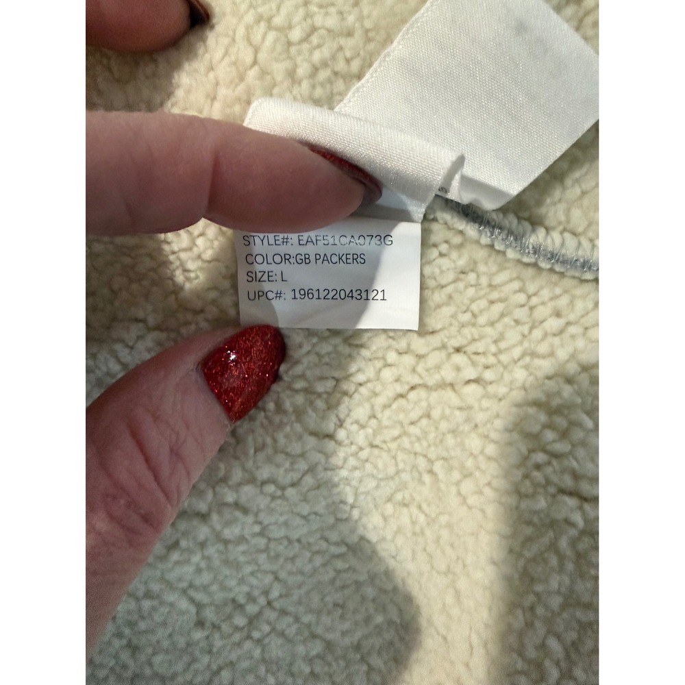 WEAR by Erin Andrews Womens Gray GB Packers Sherpa Open Front Cardigan Jacket L - Picture 8 of 12